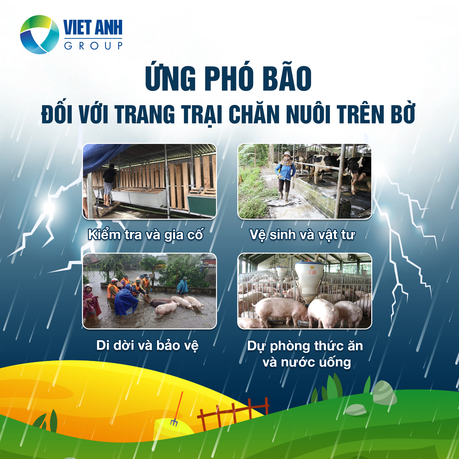 ỨNG PHÓ MƯA BÃO: TRANG TRẠI CHĂN NUÔI VÀ THỦY SẢN CẦN LÀM GÌ ĐỂ BẢO VỆ VẬT NUÔI?
